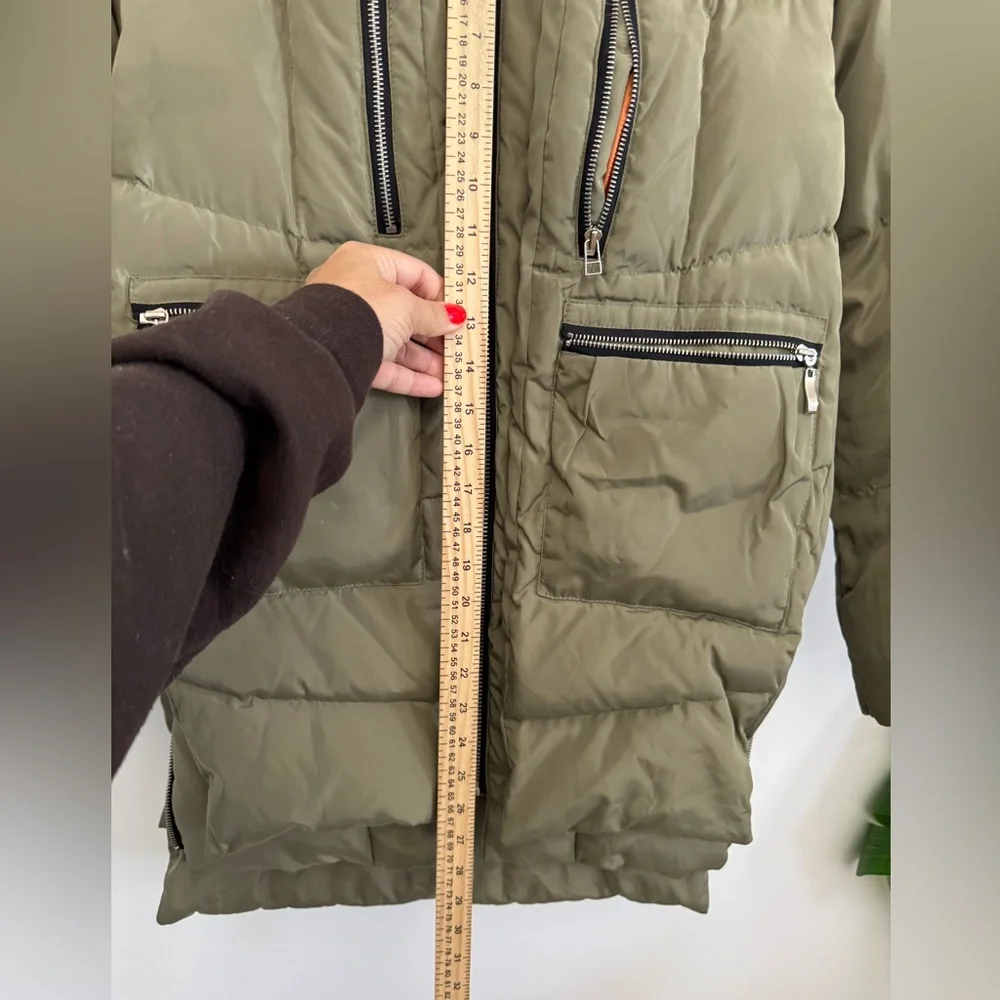 Olive Green‎ Puffer Jacket with Hood oversized